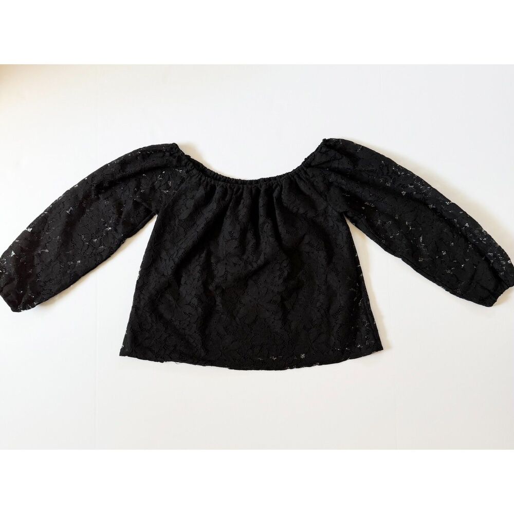 Hollister Black Lace Off-Shoulder Top